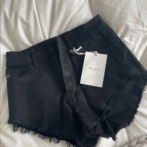 Black jean shorts